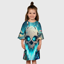Платье клеш для девочки Minecraft skull - ai art fantasy, цвет: 3D-принт — фото 2