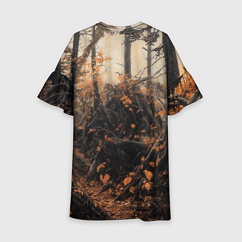 Детское платье Медведь в осенней чаще / 3D-принт – фото 2