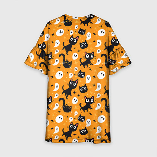 Детское платье Паттерн с черными кошками / 3D-принт – фото 2