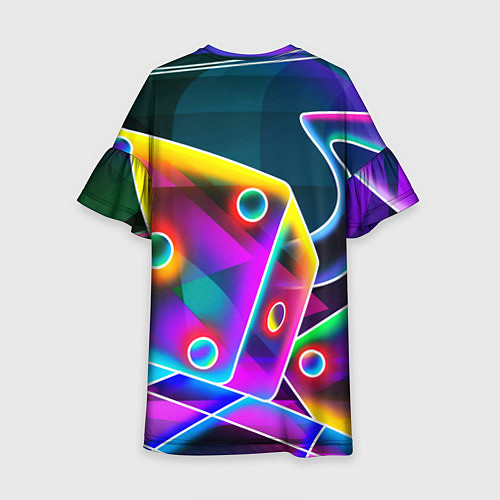 Детское платье Неоновая геометрия текстура / 3D-принт – фото 2