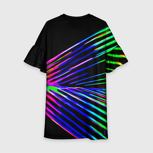 Детское платье Неоновый лучи текстура / 3D-принт – фото 2