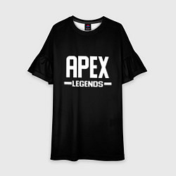 Платье клеш для девочки Apex legends logo white, цвет: 3D-принт