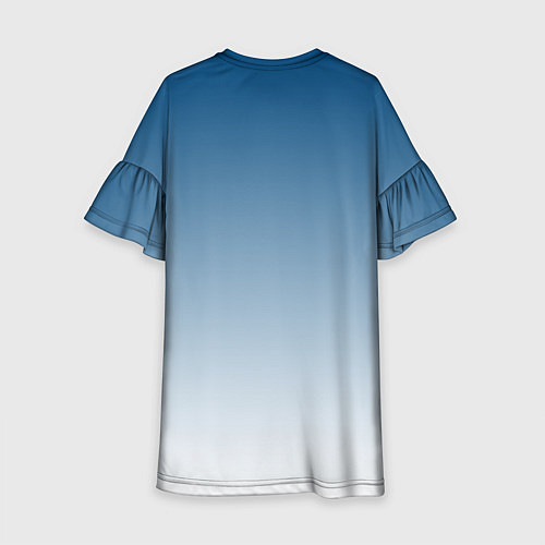 Детское платье Бирюзовый градиент текстура / 3D-принт – фото 2