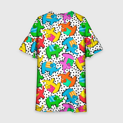 Детское платье Нашивки слоники паттерн / 3D-принт – фото 2