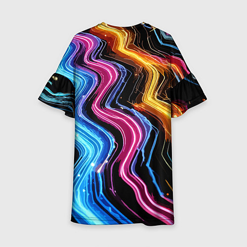 Детское платье Неоновые полосы - нейроарт / 3D-принт – фото 2