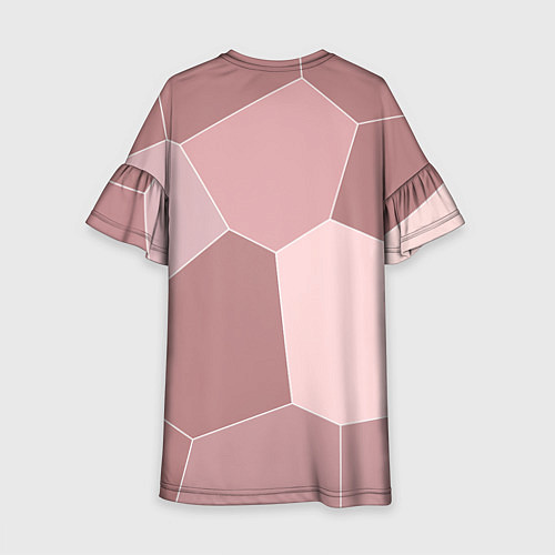 Детское платье Пыльно-розовый крупная мозаика / 3D-принт – фото 2