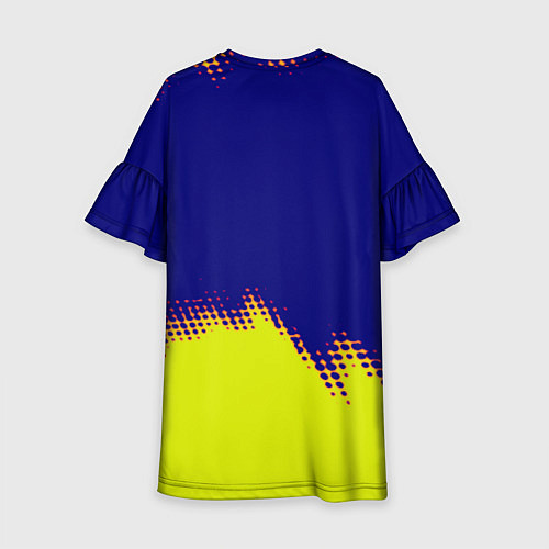 Детское платье Cyberpunk 2077 краски жёлтые / 3D-принт – фото 2