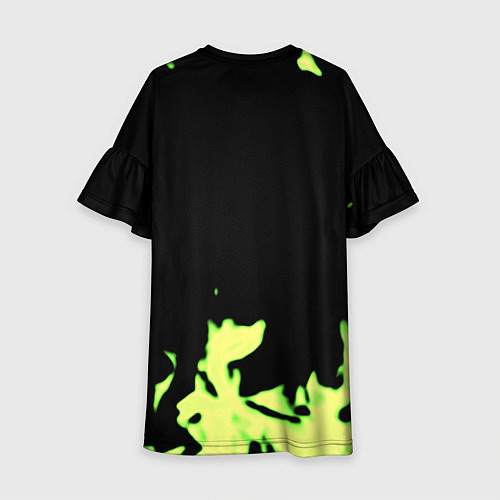 Детское платье Doom кислотное лого огонь / 3D-принт – фото 2