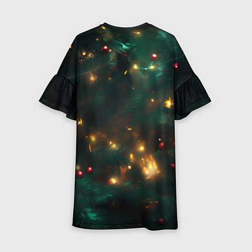 Детское платье Зелёная новогодняя змея / 3D-принт – фото 2