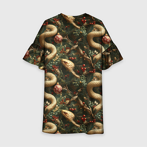 Детское платье Паттерн со змеями и елкой / 3D-принт – фото 2