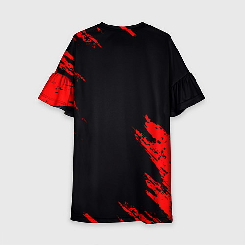 Детское платье Fortnite красные краски лого / 3D-принт – фото 2