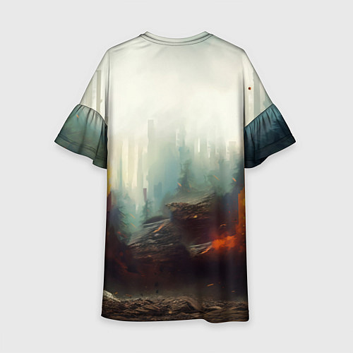 Детское платье Агрессивный бурый медведь / 3D-принт – фото 2