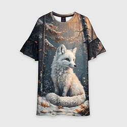 Детское платье Белая лиса в сумерках