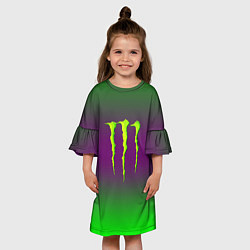 Платье клеш для девочки Monster energy gradient, цвет: 3D-принт — фото 2