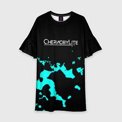 Детское платье Chernobylite камуфляж голубой