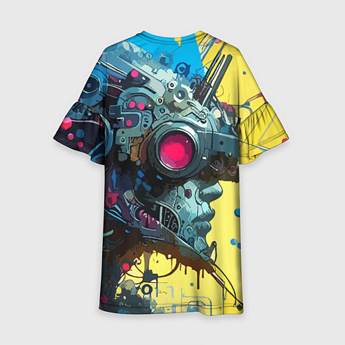 Детское платье Персонаж в виртуальном шлеме - киберпанк / 3D-принт – фото 2