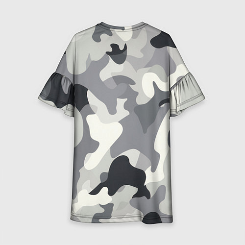 Детское платье Бело-серый камуфляж / 3D-принт – фото 2