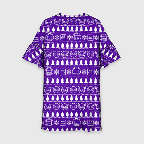 Детское платье Geometry Dash - pattern новогодний / 3D-принт – фото 2