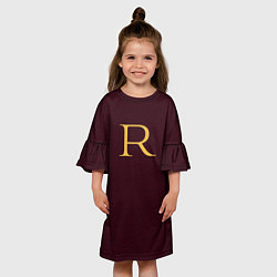 Платье клеш для девочки Weasley jumper letter R, цвет: 3D-принт — фото 2