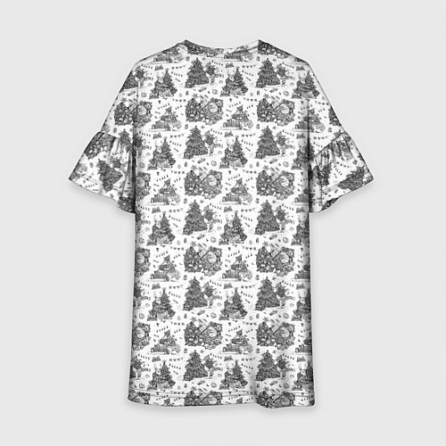 Детское платье Новогодние зверята / 3D-принт – фото 2