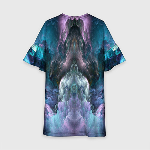 Детское платье Фантастический неоновый космос / 3D-принт – фото 2