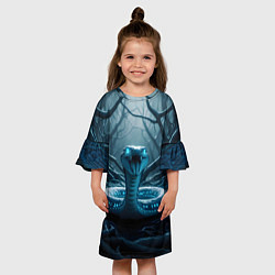 Платье клеш для девочки Цифровая змея, цвет: 3D-принт — фото 2
