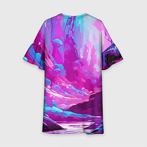 Детское платье Фиолетовая кислотная абстракция / 3D-принт – фото 2