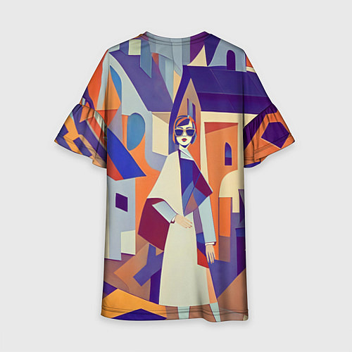 Детское платье Кубизм абстрактный город / 3D-принт – фото 2
