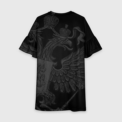 Детское платье Герб России - черный минимализм / 3D-принт – фото 2