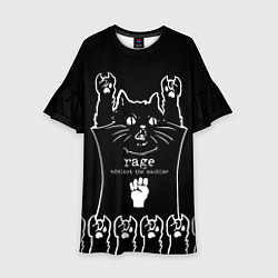 Платье клеш для девочки Rage Against the Machine: cat rock, цвет: 3D-принт