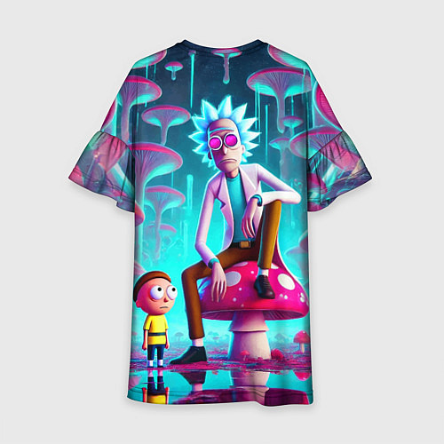 Детское платье Рик и Морти у сказочного озера среди грибов / 3D-принт – фото 2