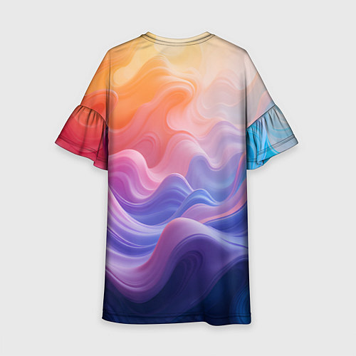 Детское платье Волны разноцветных красок / 3D-принт – фото 2