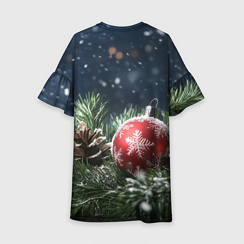 Детское платье Новогодний шар и шишка / 3D-принт – фото 2