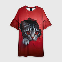 Детское платье Выглядывающий котик