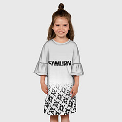 Платье клеш для девочки Samurai logo japan, цвет: 3D-принт — фото 2