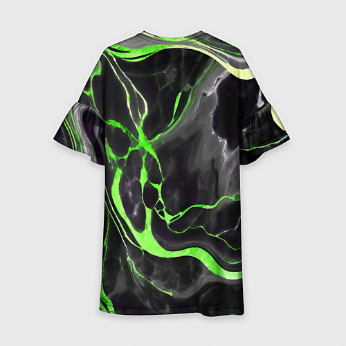 Детское платье Зелёно-чёрный мрамор / 3D-принт – фото 2