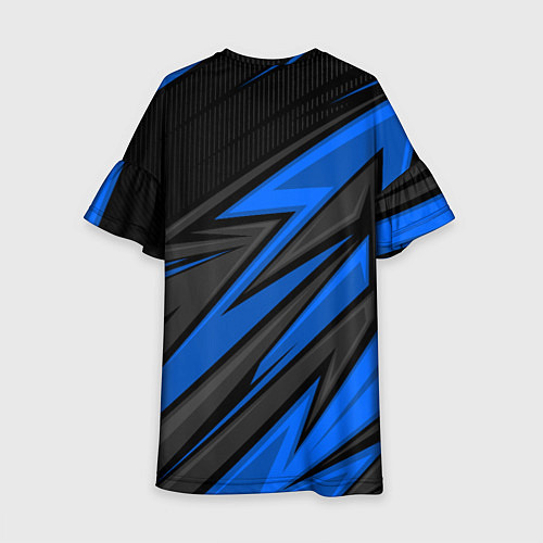 Детское платье Exeed - синяя абстракция / 3D-принт – фото 2