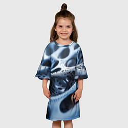 Платье клеш для девочки Текстура объемных сот, цвет: 3D-принт — фото 2