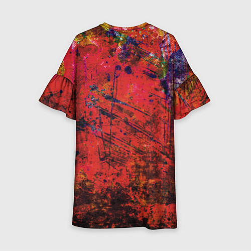 Детское платье Абстракция - dark red grunge / 3D-принт – фото 2