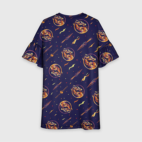 Детское платье Mortal Kombat logo pattern / 3D-принт – фото 2