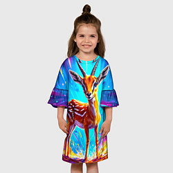 Платье клеш для девочки Газель малыш, цвет: 3D-принт — фото 2