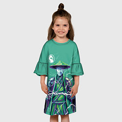 Платье клеш для девочки Lord Raiden - Mortal Kombat, цвет: 3D-принт — фото 2