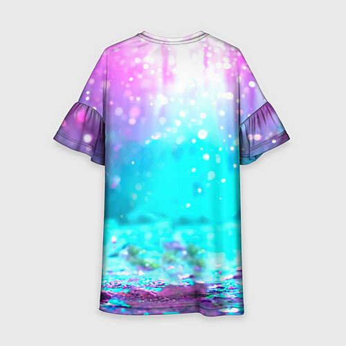 Детское платье Пингвин в неоновых искрах / 3D-принт – фото 2