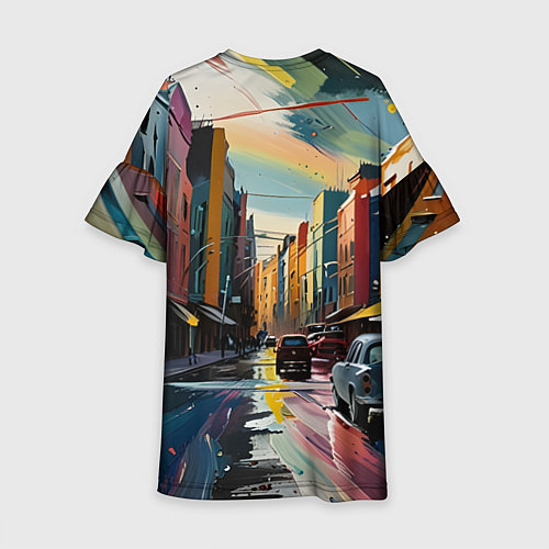 Детское платье Улица в стиле экспрессионизм / 3D-принт – фото 2