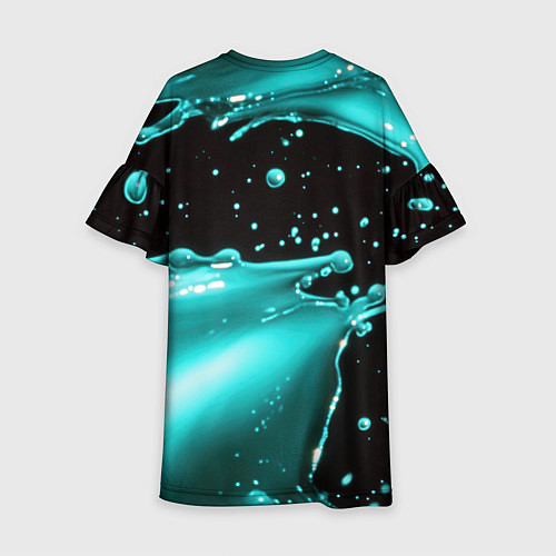 Детское платье Разрыв голубой краски / 3D-принт – фото 2