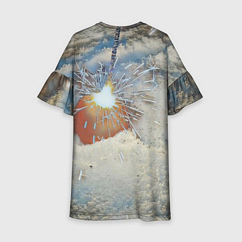 Детское платье Искрящийся мандарин на снегу / 3D-принт – фото 2