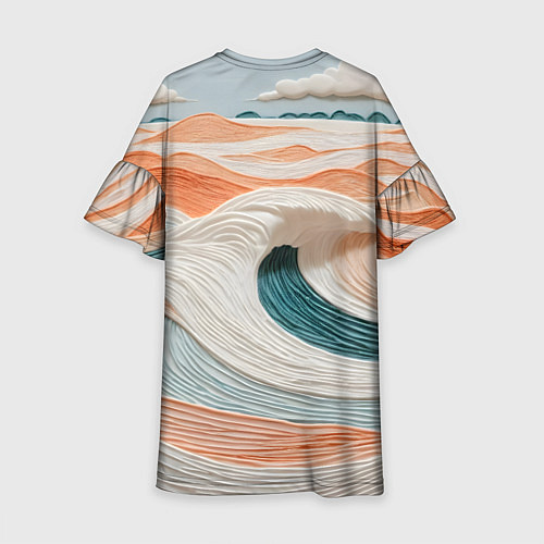 Детское платье Персиковые волны / 3D-принт – фото 2