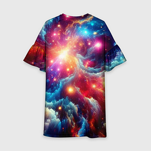 Детское платье Colorfull neon space clouds - ai art fantasy / 3D-принт – фото 2