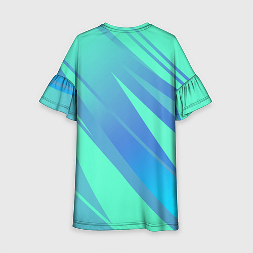 Детское платье Нежный голубой с полосами градиент / 3D-принт – фото 2