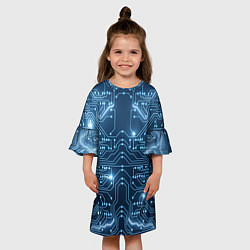 Платье клеш для девочки Системная плата, цвет: 3D-принт — фото 2